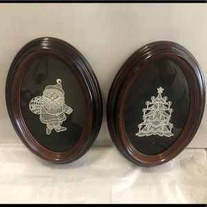 Framed Christmas embroidery freestanding lace